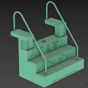Steel Stair For Swimming Pool 3d model
