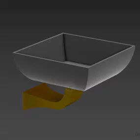 Bath Glass Bowl On Brass Rack 3d model