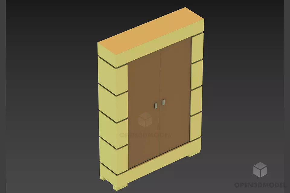Simple Door Thin Frame 3d model
