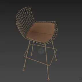 Steel Bar Chair Wire Style 3d model