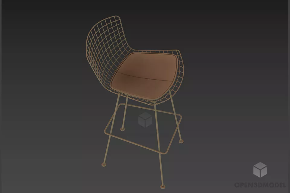 Office Chair Dotted Pattern Plastic Back 3d model