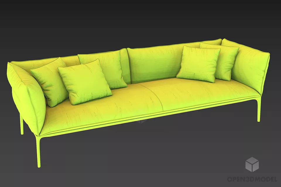 Modern Sofa Flat Upholstery 3d model