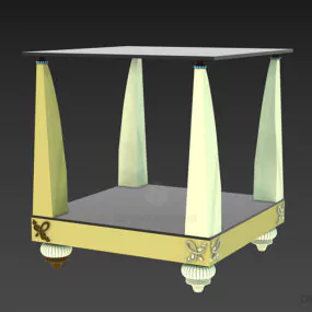 Square Coffee Table, Top Glass 3d model
