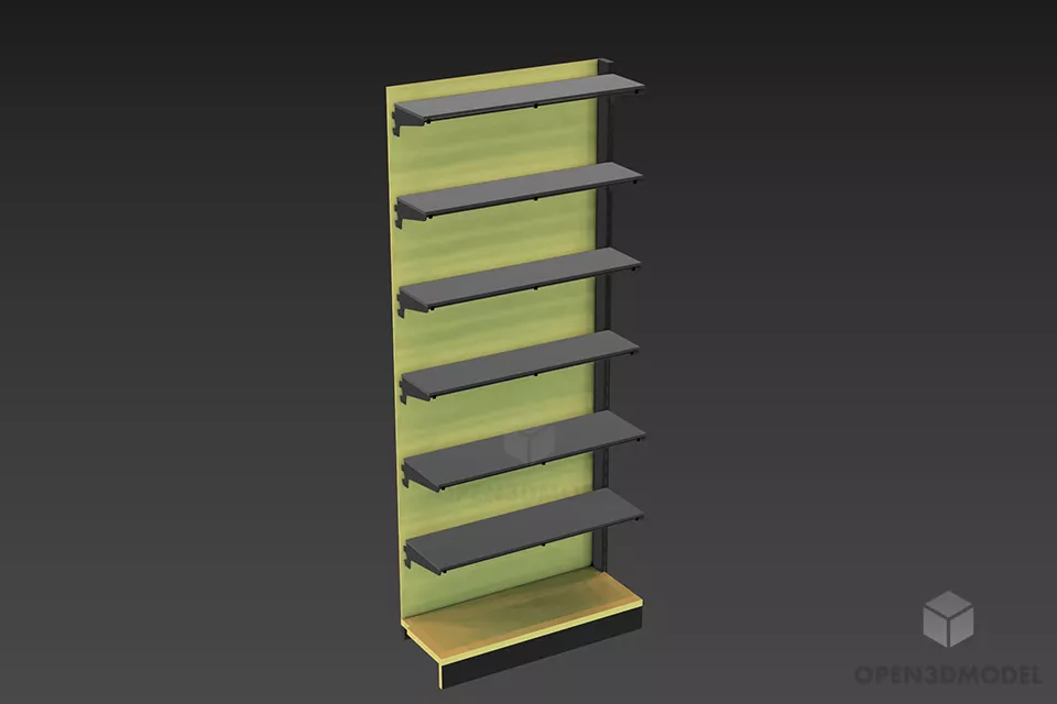 Wall Rack Tv Stand With Shelf 3d model