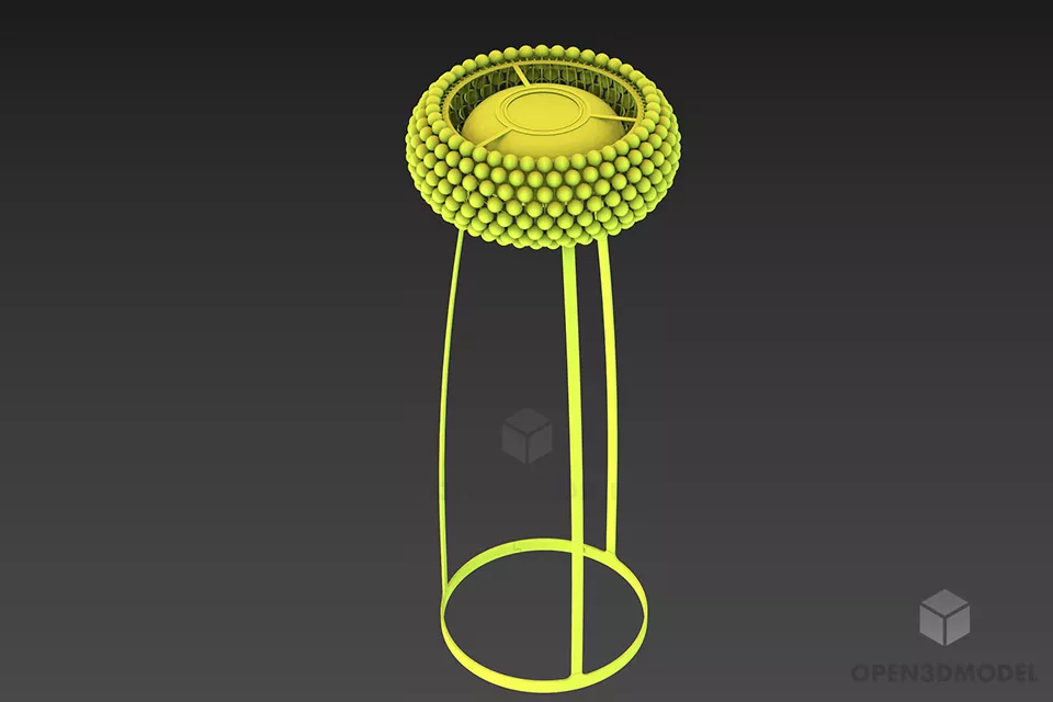 Elegant Square Shade Table Lamp 3d model