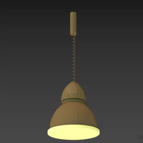 Industrial Pendant Lamp, Brass Case 3d model