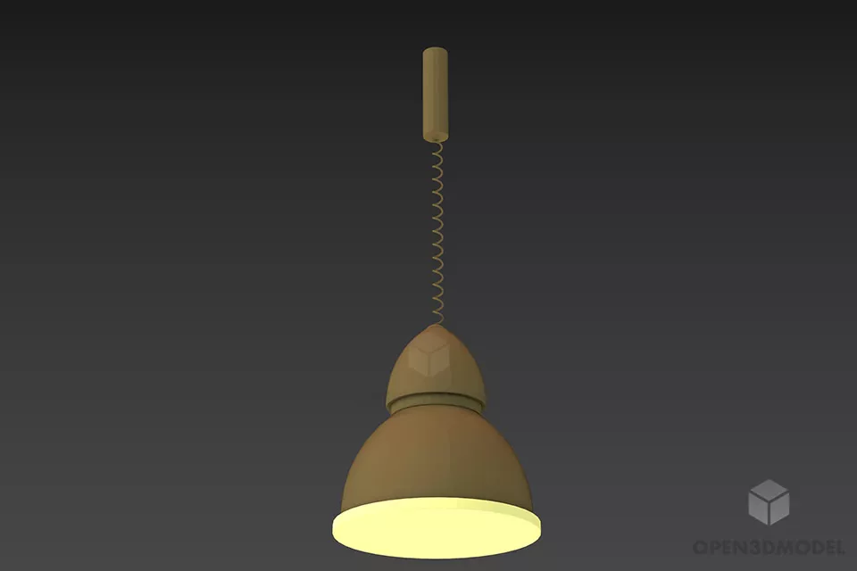 Pendant Lamp With Lantern Shade 3d model