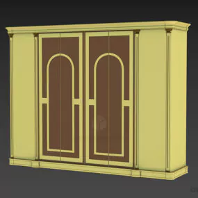 Wardrobe Boutique Furniture Carved Frame 3d model