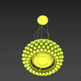 Modern Pendant Lamp, Golden Basket Shade 3d model