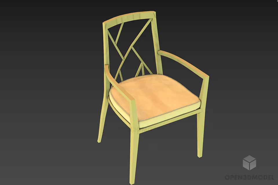 Armchair Upholstery With High Back 3d model