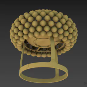 Golden Basket Lamp Decorative 3d model