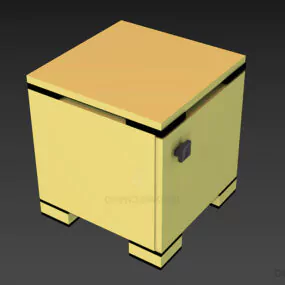 Square Nightstand White Painted 3d model