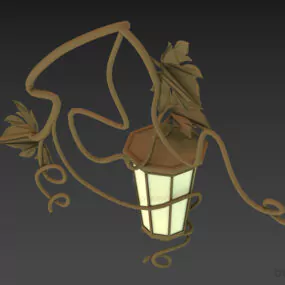 Antique Sconce Lamp With Steel Floral Decorative 3d model