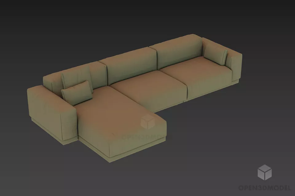 L Sofa Natuzz, Foldable Sofa 3d model