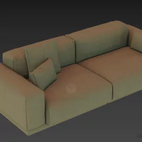 Three Seats Sofa Upholstery, Leather Sofa 3d model