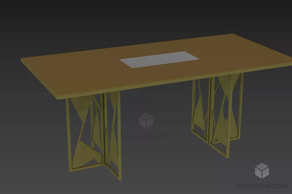 Wood Table For Spa Room 3d model