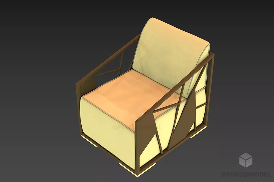 Rattan Armchair 3d model