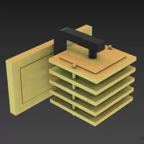 Glass Sconce Lamp, Square Shapes 3d model