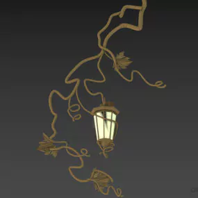 Antique Sconce Lamp With Floral Decoration 3d model