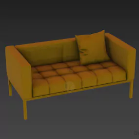 Tufted Seat, Leather Sofa 3d model