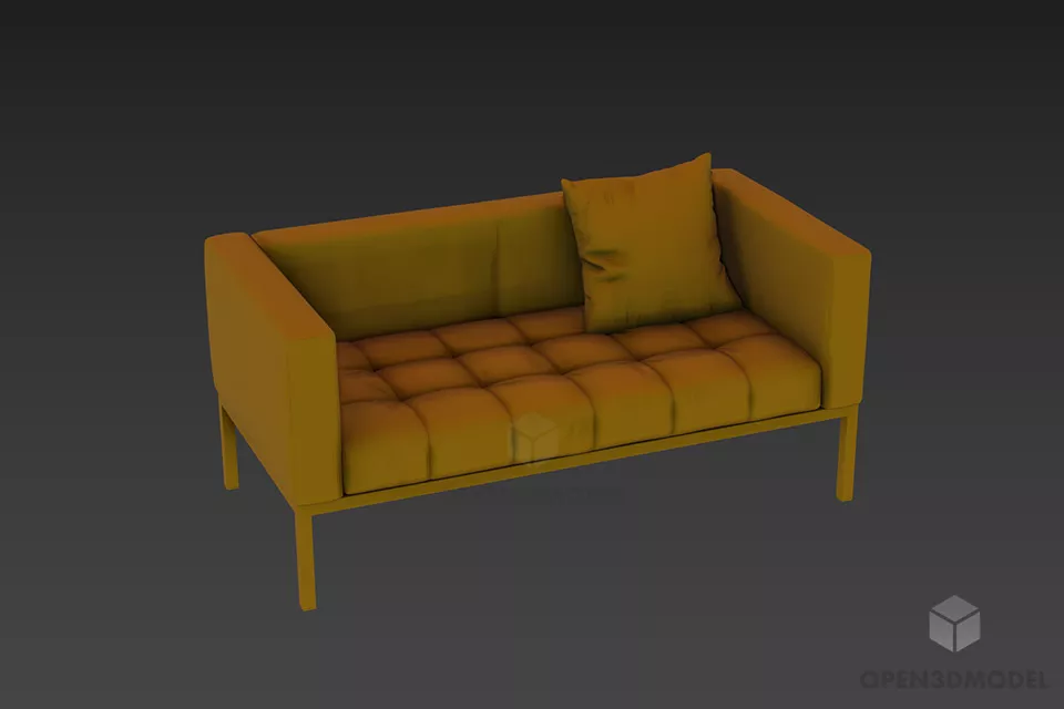 Upholstery Sofa With Smooth Edge 3d model