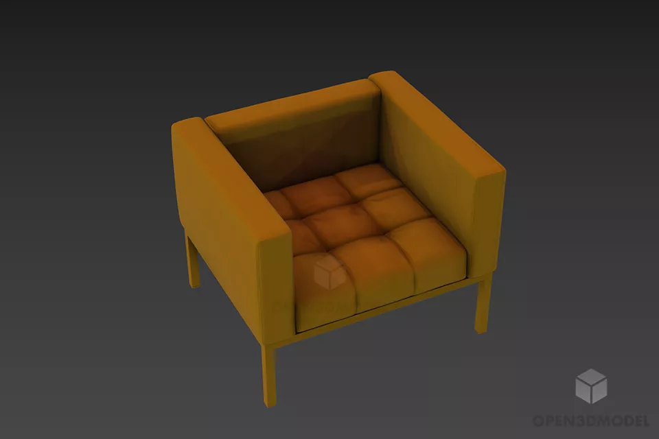 Armchair Yellow 3d model