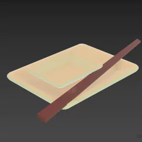 Plate With Chop 3d model