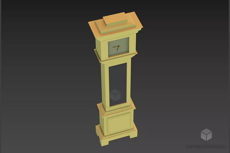 Small Tower Clock Furniture 3d model Small Tower Clock Furniture 3d model