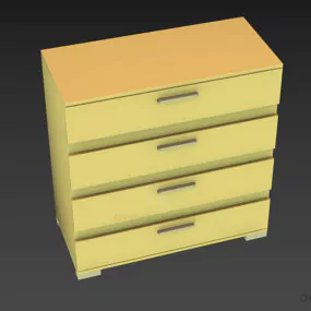 Side Locker With Four Drawers 3d model