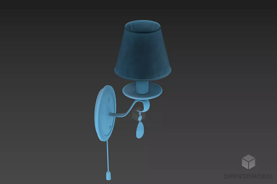 Modern Square Lamp With Glass Fiber Effects 3d model
