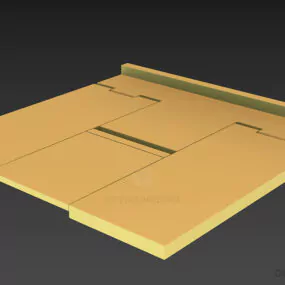 Wooden Hinge Panel 3d model