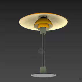Floor Lamp, Disc Shade 3d model