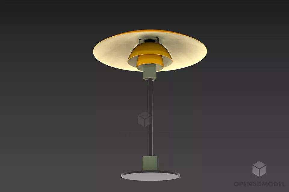 Floor Lamp, Disc Shade 3d model Floor Lamp, Disc Shade 3d model