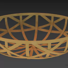Basket Wooden Wire Material 3d model