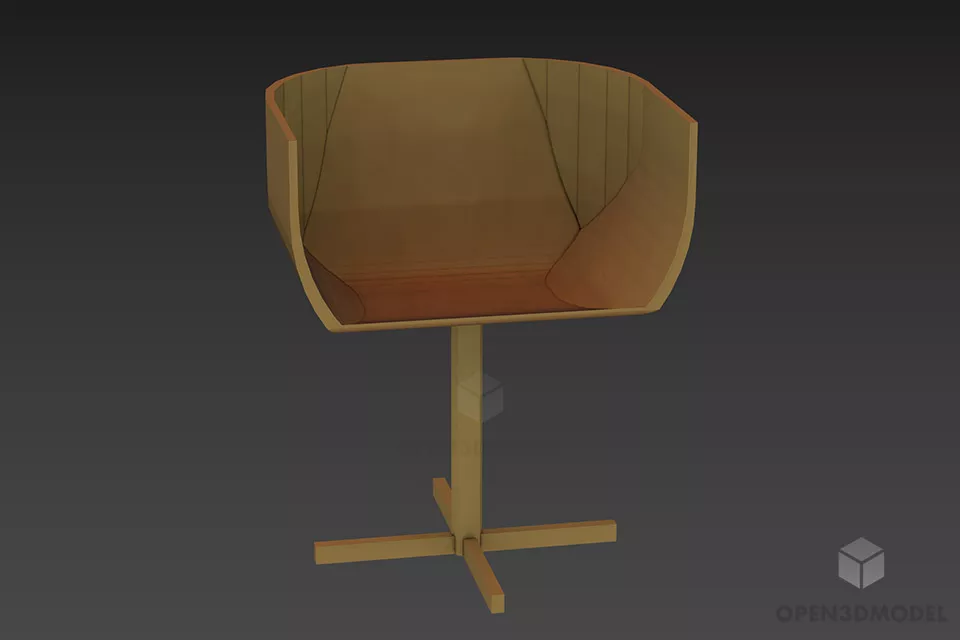Salon Egg Armchair With Fixed Stand 3d model