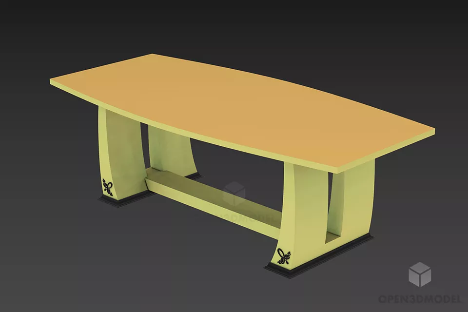Dining Table Mdf Walnut Color 3d model Dining Table Mdf Walnut Color 3d model