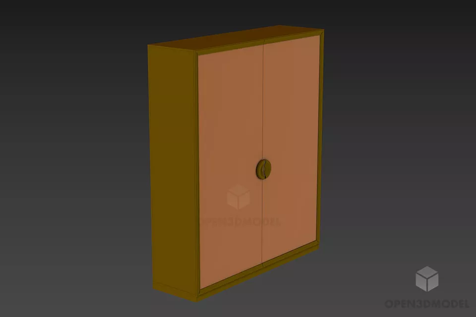 Furniture Wardrobe With Floral Decoration 3d model Furniture Wardrobe With Floral Decoration 3d model