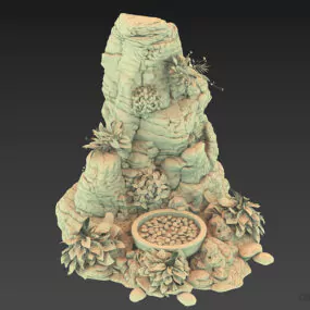 Outdoor Rock Decor Landscape 3d model