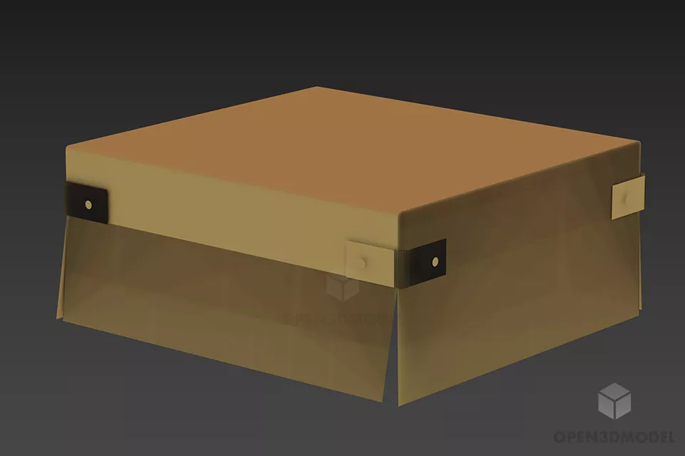 Round Seat With Brass Rings 3d model