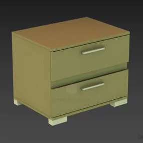 Simple Nightstand With Two Drawers 3d model