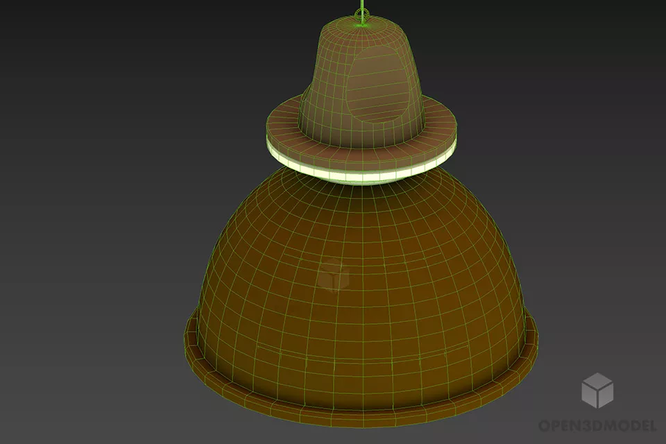 Industrial Aluminum Pendant Lamp Littmet 3d model 2