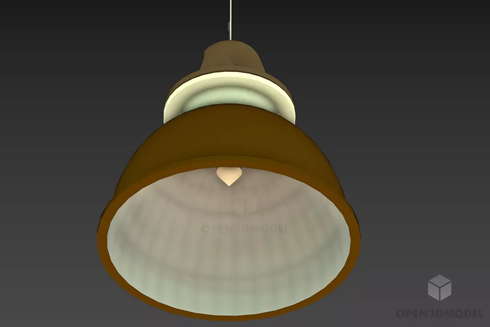 Pendant Lamp Three Shade With Chain Hanger 3d model