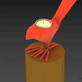Bird Candlestick 3d model