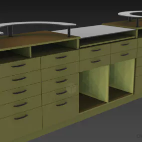 Display Table With Multiple Drawers 3d model