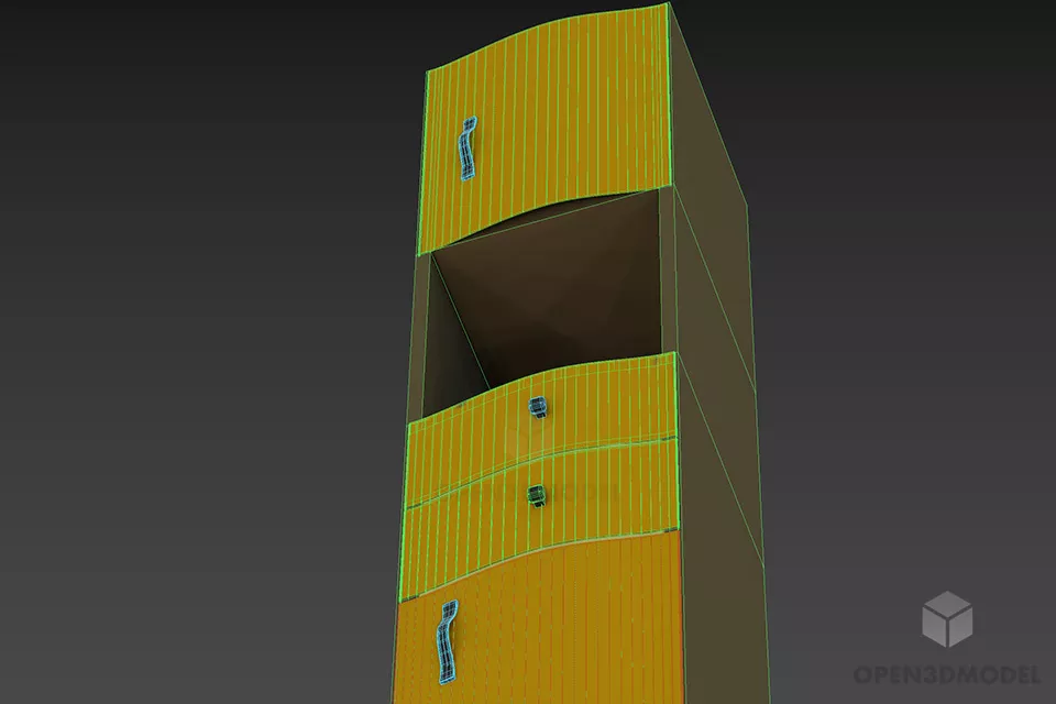 Tall Locker For Office 3d model 2