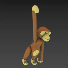 Monkey Plastic Lego Toy 3d model