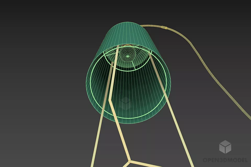 Modern Floor Lamp With Steel Stand 3d model 2