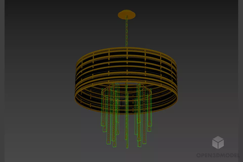 Chandelier Lamp With Chain Arm 3d model