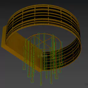 Sconce Lamp, Basket Shade 3d model