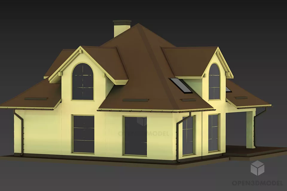 Wooden Sauna House 3d model